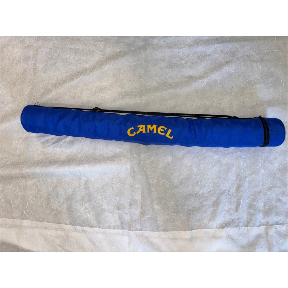 Vintage Joe Camel Blue Insulated 6 Can Beer Holder Sleeve W/ Adjustable Strap